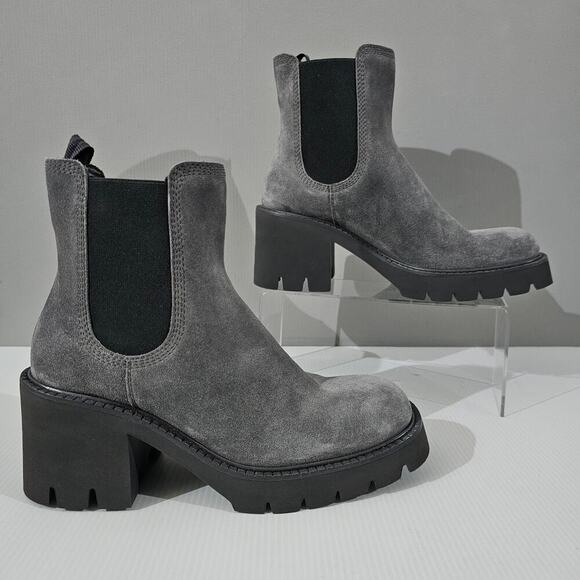 NEW Pedro Garcia Zisca Ankle Boot Women EU 38.5 Storm Gray Suede Chelsea Luxury - Picture 3 of 12